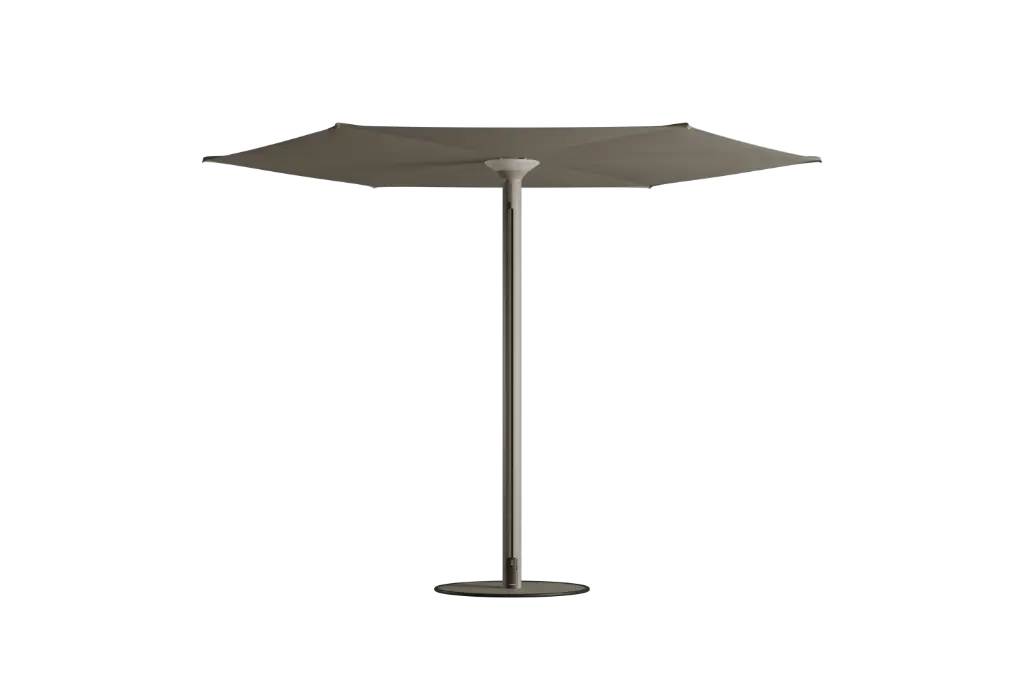 Anamon Parasol with base in Pebble & Light crown & canopy in Pebble