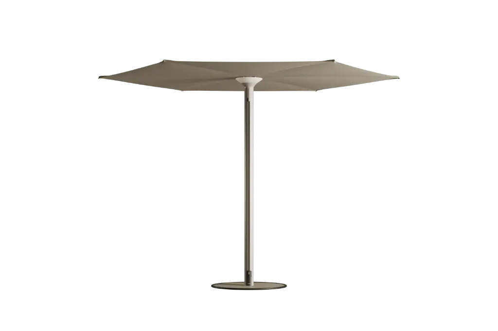 Anamon Sonnenschirm mit Fuß Pebble & LED Krone & Bespannung Pebble