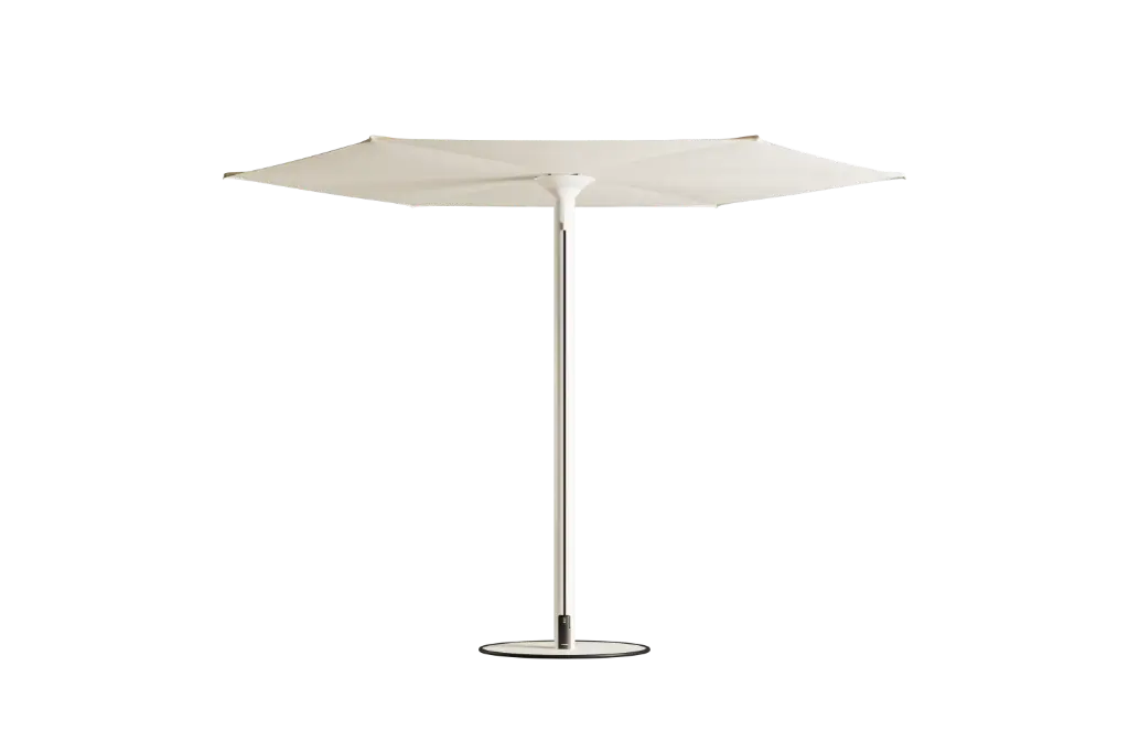 Anamon Parasol met voet in Wit en LED kroon & doek in Wit