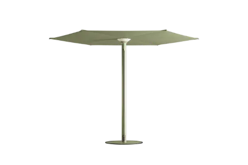 Anamon Sonnenschirm mit Fuß Sage & LED Krone & Bespannung Sage