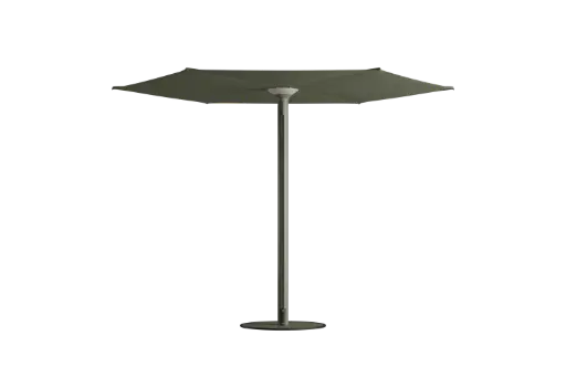 Anamon Sonnenschirm mit Fuß Sage & LED Krone & Bespannung Sage