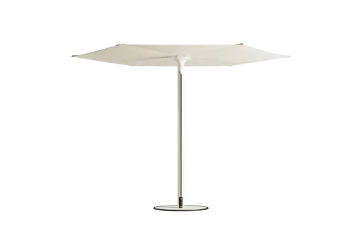 Anamon Parasol avec base Blanc & couronne LED & toile Blanc